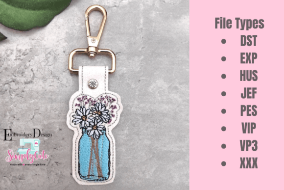 Mason Jar Daisy ITH Key Fob Review
