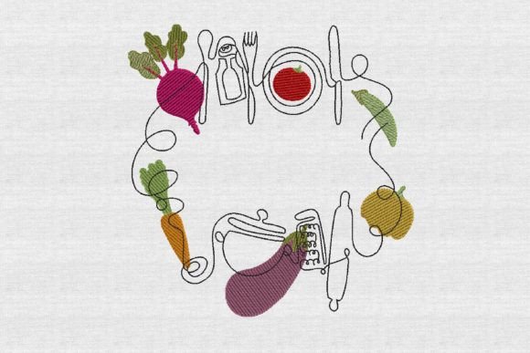 Review: Kitchen Sketch Vegatables Line Art for Merch